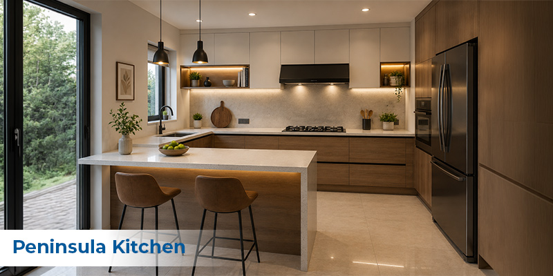 peninsula kitchen layout