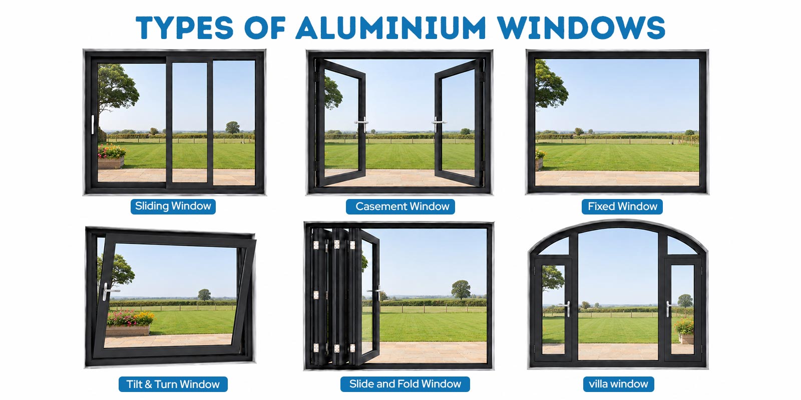 types of aluminium windows